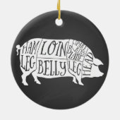 boer varkensvlees slager vlees snijdt kunst kleine keramisch ornament (Achterkant)