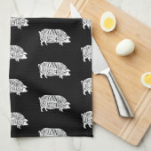 boer varkensvlees slager vlees snijdt kunst kleine theedoek (Quarter Fold)