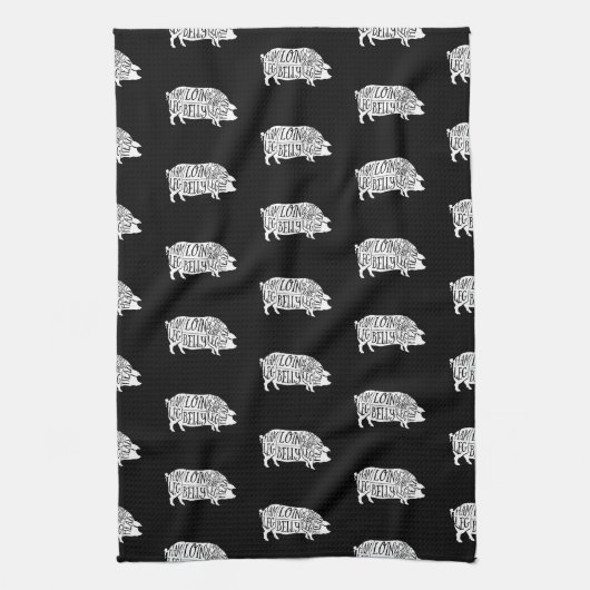 boer varkensvlees slager vlees snijdt kunst kleine theedoek (Verticaal)