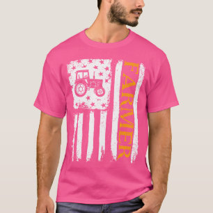 Boer Vlag Tractor Oogst Landbouw T-shirt