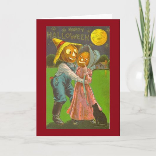Boer & Vrouw  Halloween Wenskaart Kaart (Voorkant)