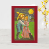 Boer & Vrouw  Halloween Wenskaart Kaart (Gele Bloem)