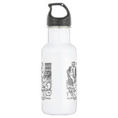 Boer werkt vanuit huis met schapen. grappig waterfles  (Achterkant)