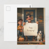 Boer, zijn zoon en de familiehond briefkaart (Voorkant / Achterkant)