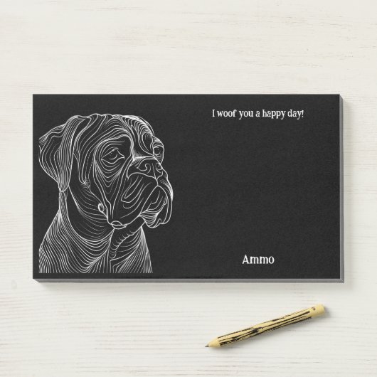 Boerboel Abstract Art Hondennaam Post-it® Notes (Op bureau)