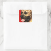 Boerboel Colour Block Vierkante Sticker (Tas)