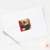 Boerboel Colour Block Vierkante Sticker (Envelop)