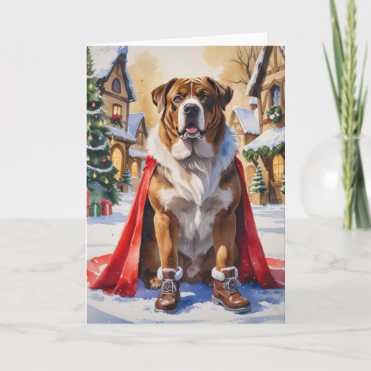 Boerboel Dog Christmas Wenskaart Kaart (Voorkant)