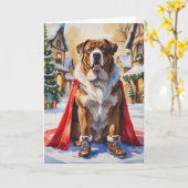 Boerboel Dog Christmas Wenskaart Kaart (Gele Bloem)