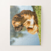Boerboel Dog geniet van de zon Legpuzzel (Verticaal)