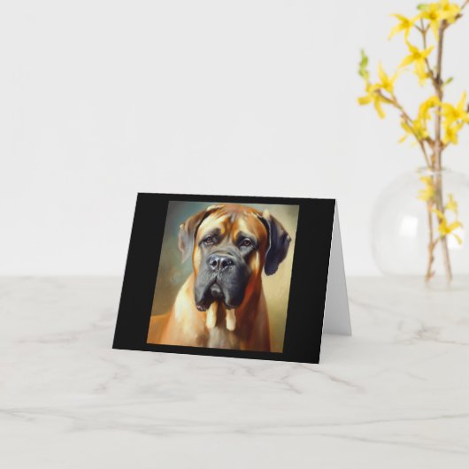 Boerboel Dog Kaart (Gele Bloem)