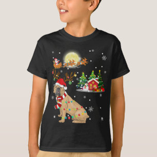 Boerboel Hond Licht Kerst Rendier Boom Xmas Gi T-shirt