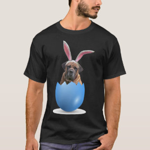 Boerboel hond paashaas gekleurde ei jacht Chur T-shirt