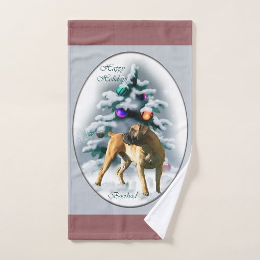 Boerboel kerst bad handdoek (Handdoek)