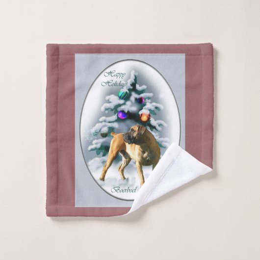 Boerboel kerst bad handdoek (Wasdoekje)