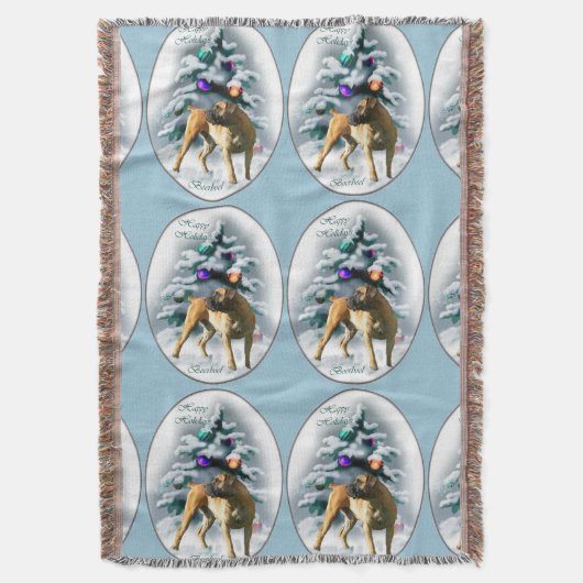 Boerboel kerst deken (Voorkant Verticaal)