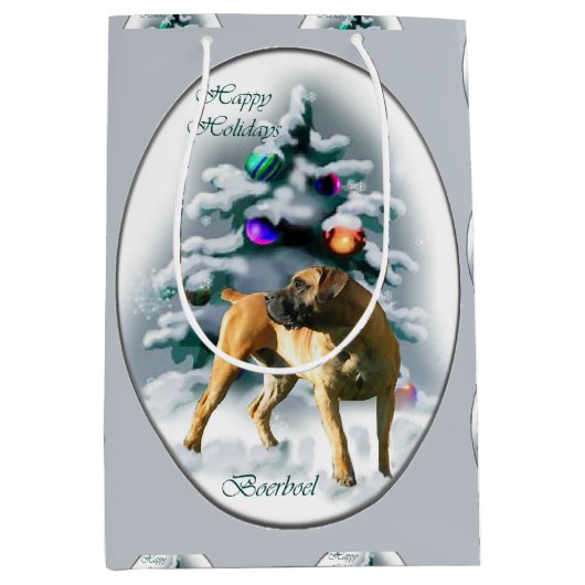 Boerboel kerst medium cadeauzakje (Voorkant)
