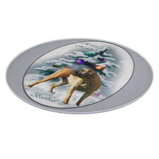 Boerboel kerst snijplank (Hoek)