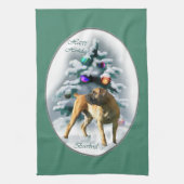 Boerboel kerst theedoek (Verticaal)