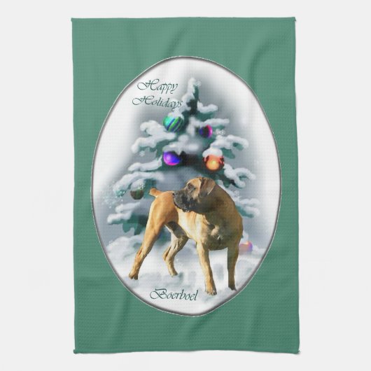 Boerboel kerst theedoek (Verticaal)