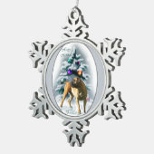 Boerboel kerst tin sneeuwvlok ornament (Rechts)