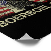 Boerboel Papa Hondenliefhebbers Amerikaanse vlag 4 Poster (Hoek)