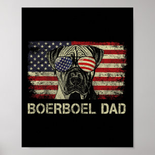 Boerboel Papa Hondenliefhebbers Amerikaanse vlag 4 Poster