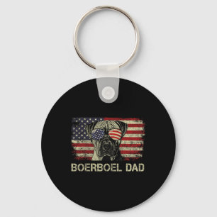Boerboel Papa Hondenliefhebbers Amerikaanse vlag 4 Sleutelhanger