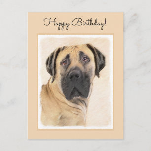 Boerboel schilderen - Kute Original Dog Art Briefkaart