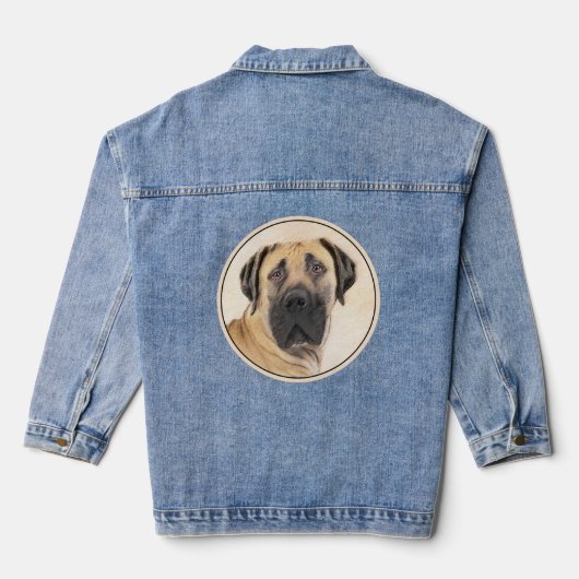 Boerboel schilderen - Kute Original Dog Art Denim Jacket (Achterkant)