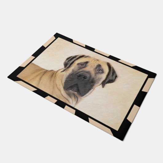 Boerboel schilderen - Kute Original Dog Art Deurmat (Schuin)