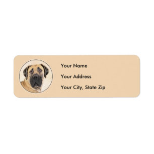 Boerboel schilderen - Kute Original Dog Art Etiket