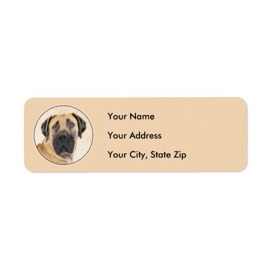 Boerboel schilderen - Kute Original Dog Art Etiket (Voorkant)