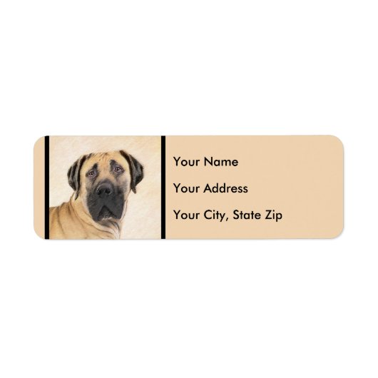 Boerboel schilderen - Kute Original Dog Art Etiket (Voorkant)