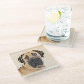 Boerboel schilderen - Kute Original Dog Art Glazen Onderzetter (Schuin)
