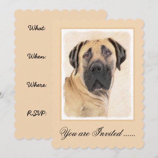 Boerboel schilderen - Kute Original Dog Art Kaart (Voorkant / Achterkant)