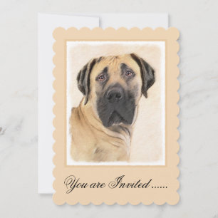 Boerboel schilderen - Kute Original Dog Art Kaart
