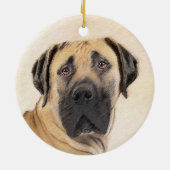 Boerboel schilderen - Kute Original Dog Art Keramisch Ornament (Achterkant)