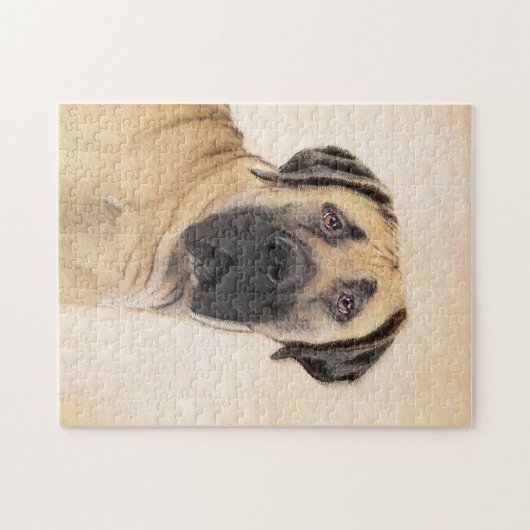 Boerboel schilderen - Kute Original Dog Art Legpuzzel (Horizontaal)