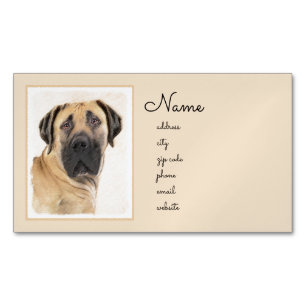 Boerboel schilderen - Kute Original Dog Art Magnetisch Visitekaartje