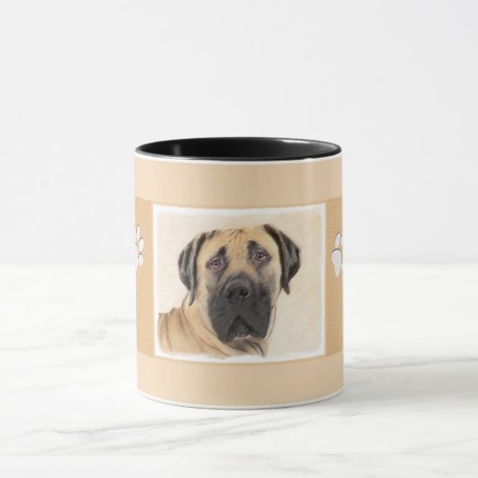 Boerboel schilderen - Kute Original Dog Art Mok (Midden)