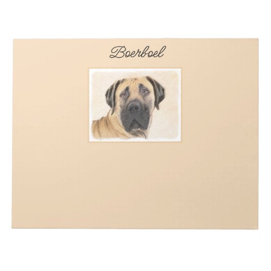 Boerboel schilderen - Kute Original Dog Art Notitieblok (Voorkant)