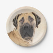 Boerboel schilderen - Kute Original Dog Art Papieren Bordje (Voorkant)