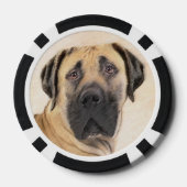 Boerboel schilderen - Kute Original Dog Art Poker Chips (Achterkant)