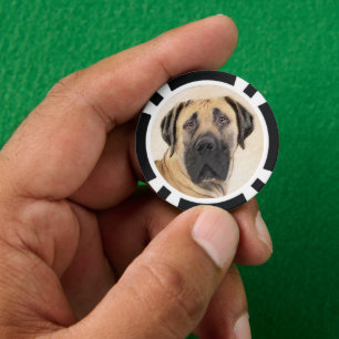 Boerboel schilderen - Kute Original Dog Art Poker Chips