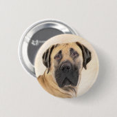 Boerboel schilderen - Kute Original Dog Art Ronde Button 5,7 Cm (Voorkant /achterkant)