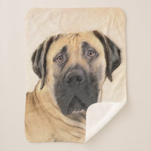 Boerboel schilderen - Kute Original Dog Art Sherpa Deken