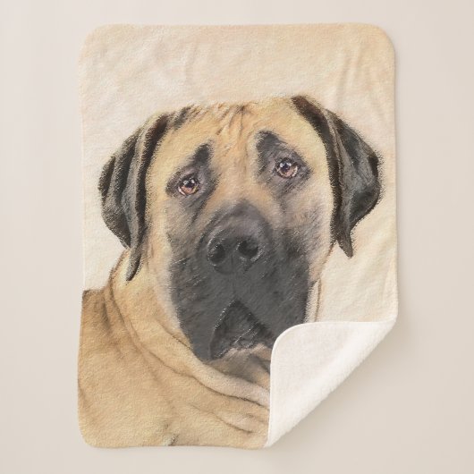 Boerboel schilderen - Kute Original Dog Art Sherpa Deken (Voorkant)