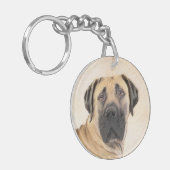 Boerboel schilderen - Kute Original Dog Art Sleutelhanger (Voorkant Links)