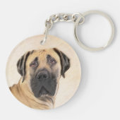 Boerboel schilderen - Kute Original Dog Art Sleutelhanger (Achterkant)